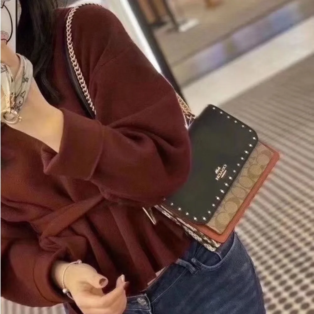 Coach Klare Crossbody Bag In Signature Canvas With Rivets